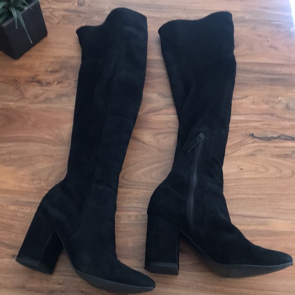 Host Pick ❤️ Cole Haan Black Suede Over the Knee Boots Size 7 - Picture 5 of 16